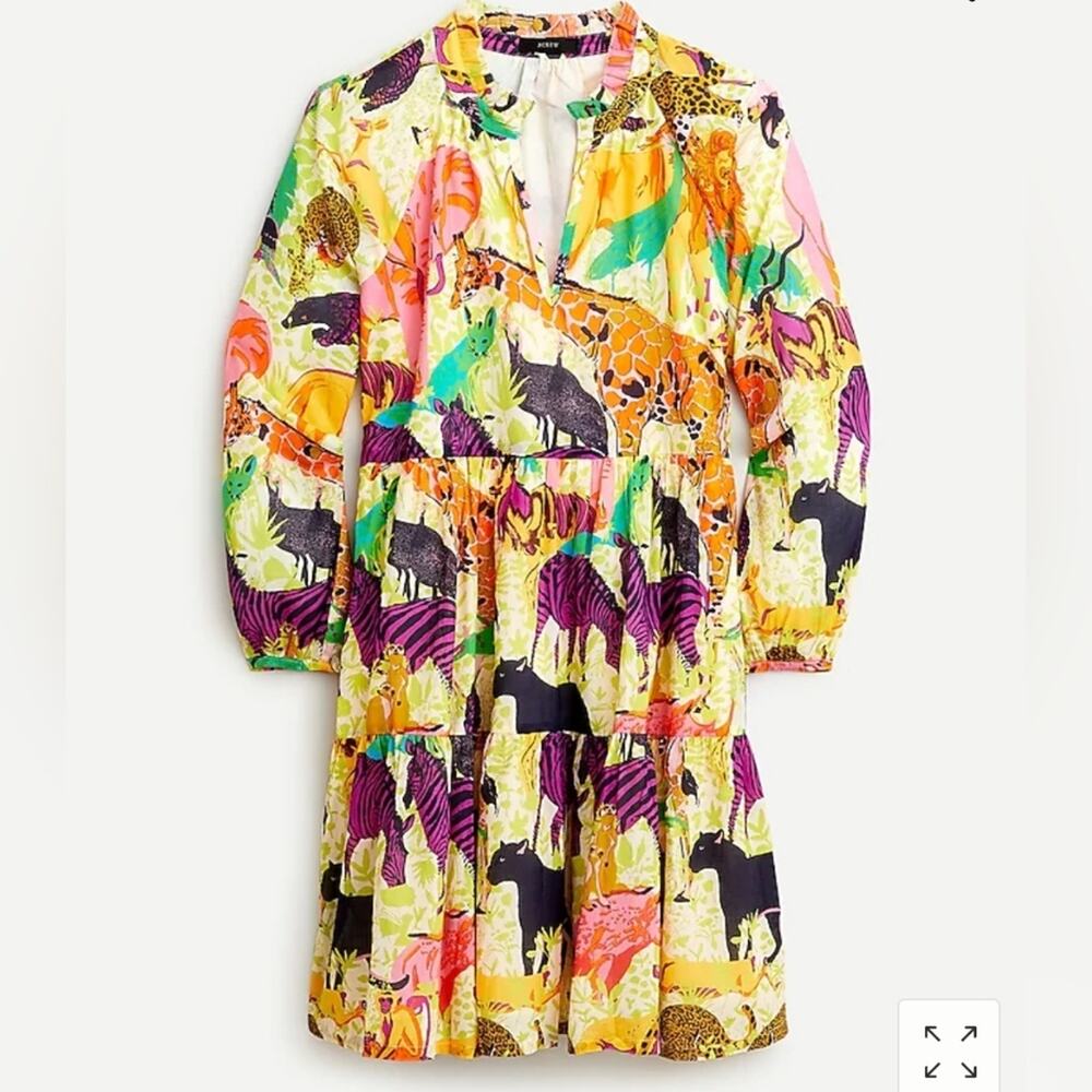 J.Crew Popover Safari Print Dress (XS)